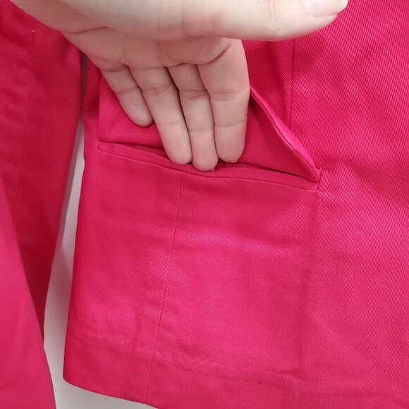 C. Wonder Women's Hot Pink Stretch Fitted Preppy Barbie 2-Button Blazer‎ Size 2 - Picture 3 of 6